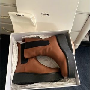 Vince Brinton Dark Taupe Boots 8 1/2